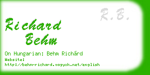 richard behm business card